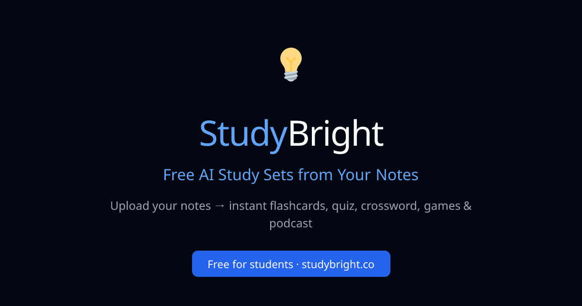 StudyBright — Free AI Study Tool: Flashcards, Jeopardy, AP Study Guides ...